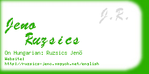 jeno ruzsics business card